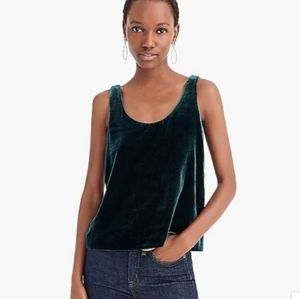 J. Crew • Dark Green Velvet Tank